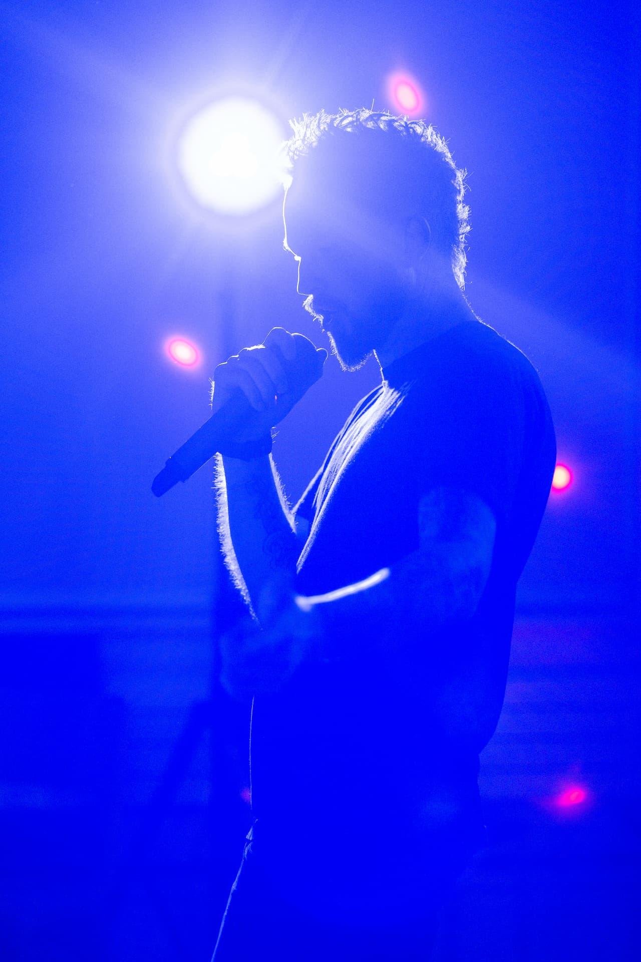 Me in a dark cloud of color and light