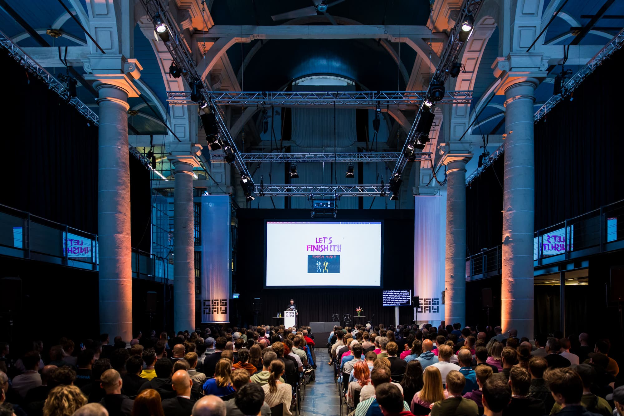 Photo of the church, stage and me on stage